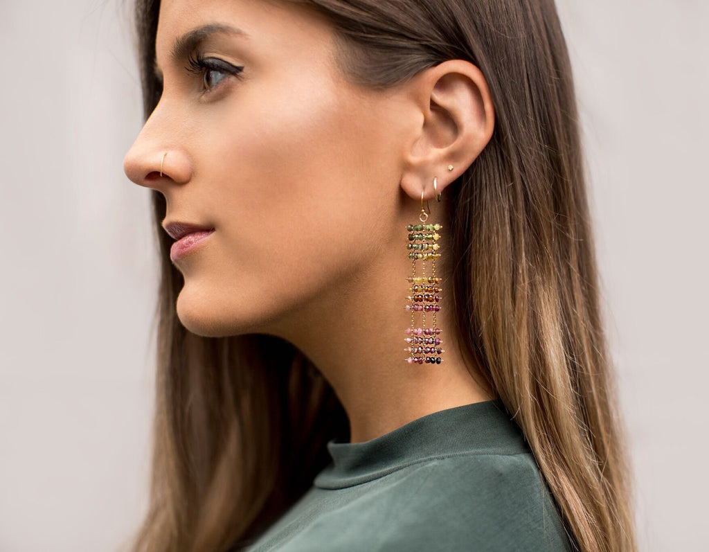 Tourmaline Mosaic Earrings